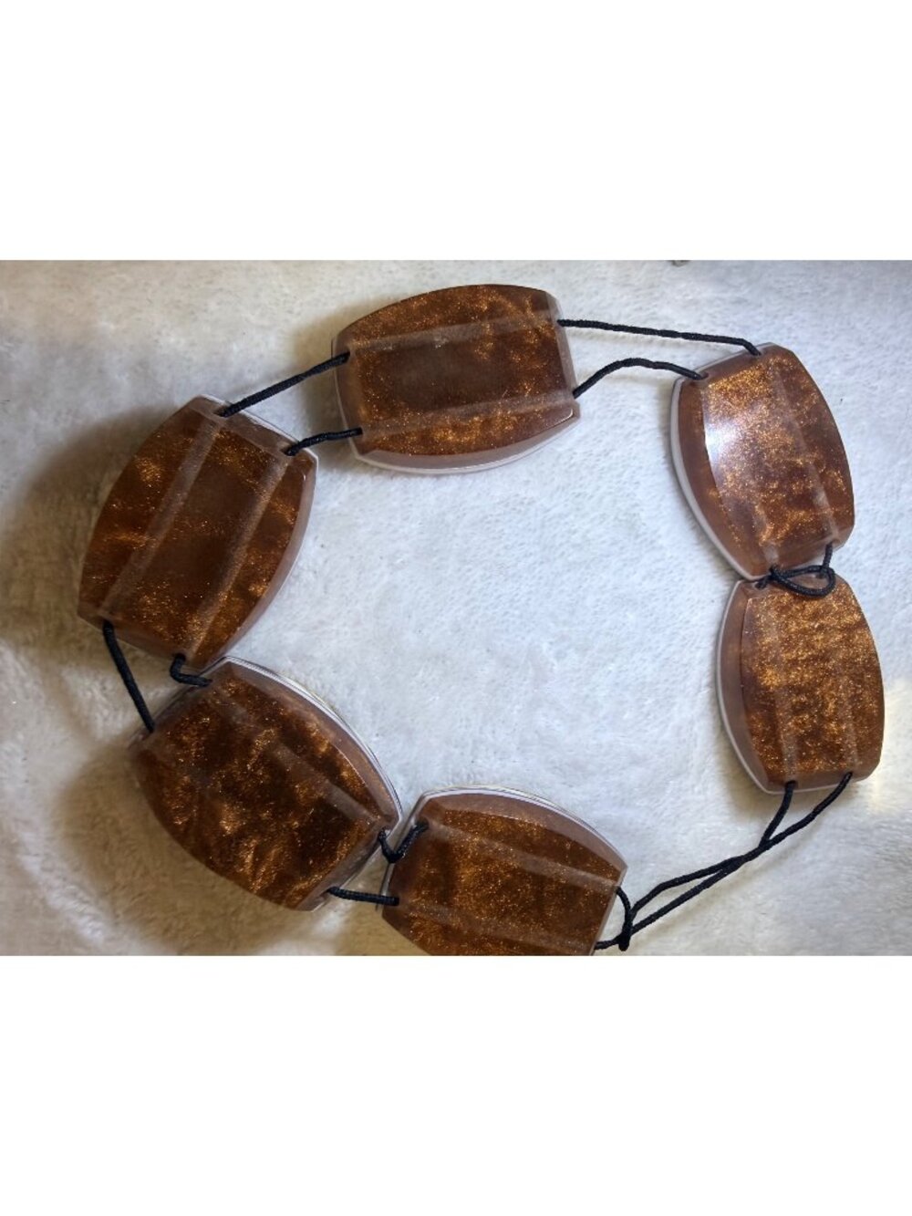 tiger cowrie shell  Tortoise Shell & Gold Resin Statement Necklace With Adjustab